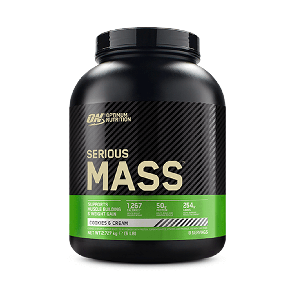 Serious Mass envase de 2,72 kg de la marca Optimum Nutrition (Ganadores de Peso con proteína)