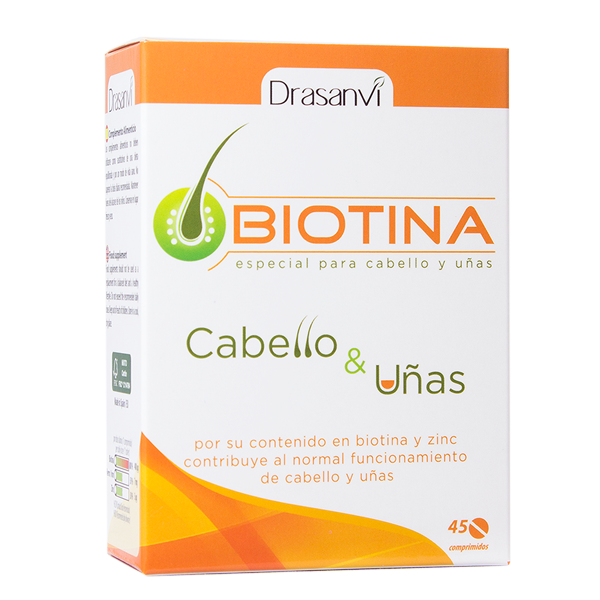 Biotina 400mcg de 45 comprimidos de la marca Drasanvi (Cuidado del Cabello)