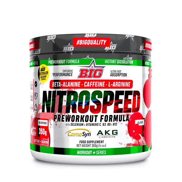 Nitro Speed presentación de 350g en la sección de pre entreno por BIG