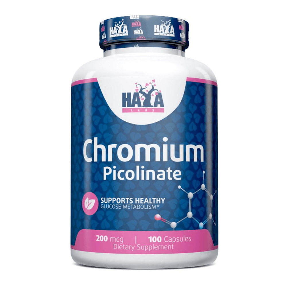 Picolinato de Cromo 200mcg envase de 100 cápsulas en la sección de otros quemadores hecho por Haya Labs
