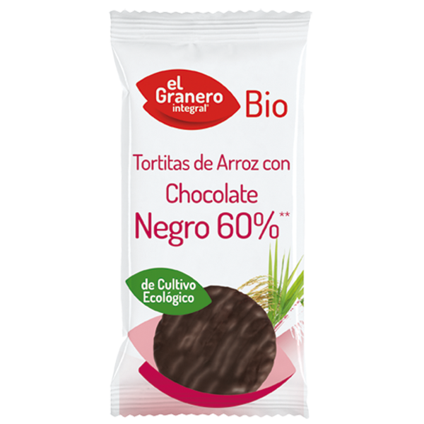 Tortitas de Arroz con Chocolate Negro Bio envase de 6 unidades de El Granero Integral (Pancakes, Tortillas y Creps)