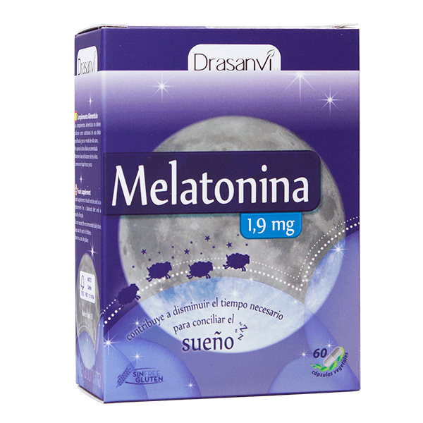 Melatonina envase de 60 cápsulas de la marca Drasanvi (Mejora del sueño)