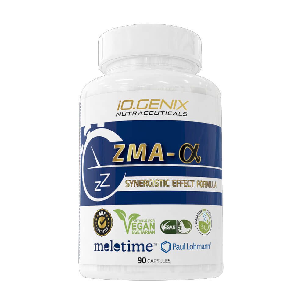 ZMA Alpha envase de 90 cápsulas hecho por IO.Genix