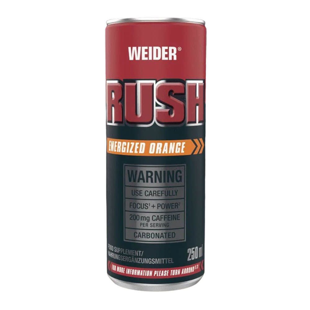 Rush RTD de 250ml hecho por Weider en la categoría pre entreno