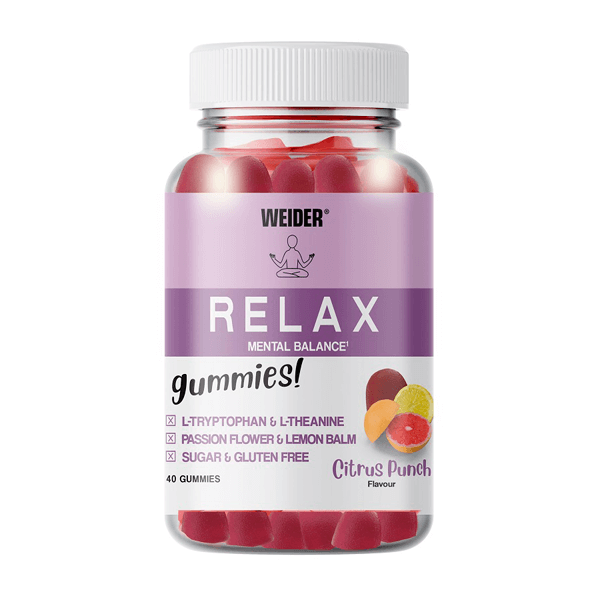 Relax Gummies envase de 40 gominolas complemento alimenticio de mejora del sueño del fabricante Weider