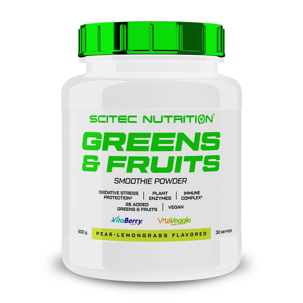 Greens & Fruits envase de 600g de la categoría prebioticos del fabricante Scitec Nutrition
