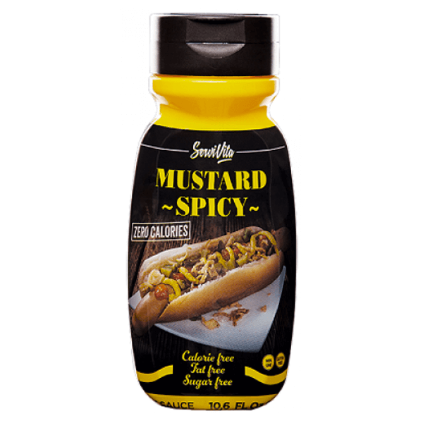 Salsa de Mostaza Picante 0% envase de 305ml de la marca Servivita (Salsas Saladas Sin Calorias)