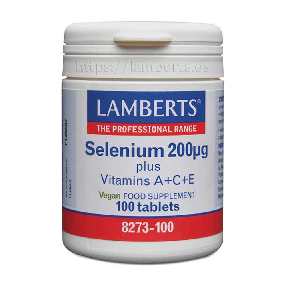 Selenio + Vitamina A+C+E envase de 100 tabletas suplemento de la sección minerales del fabricante Lamberts