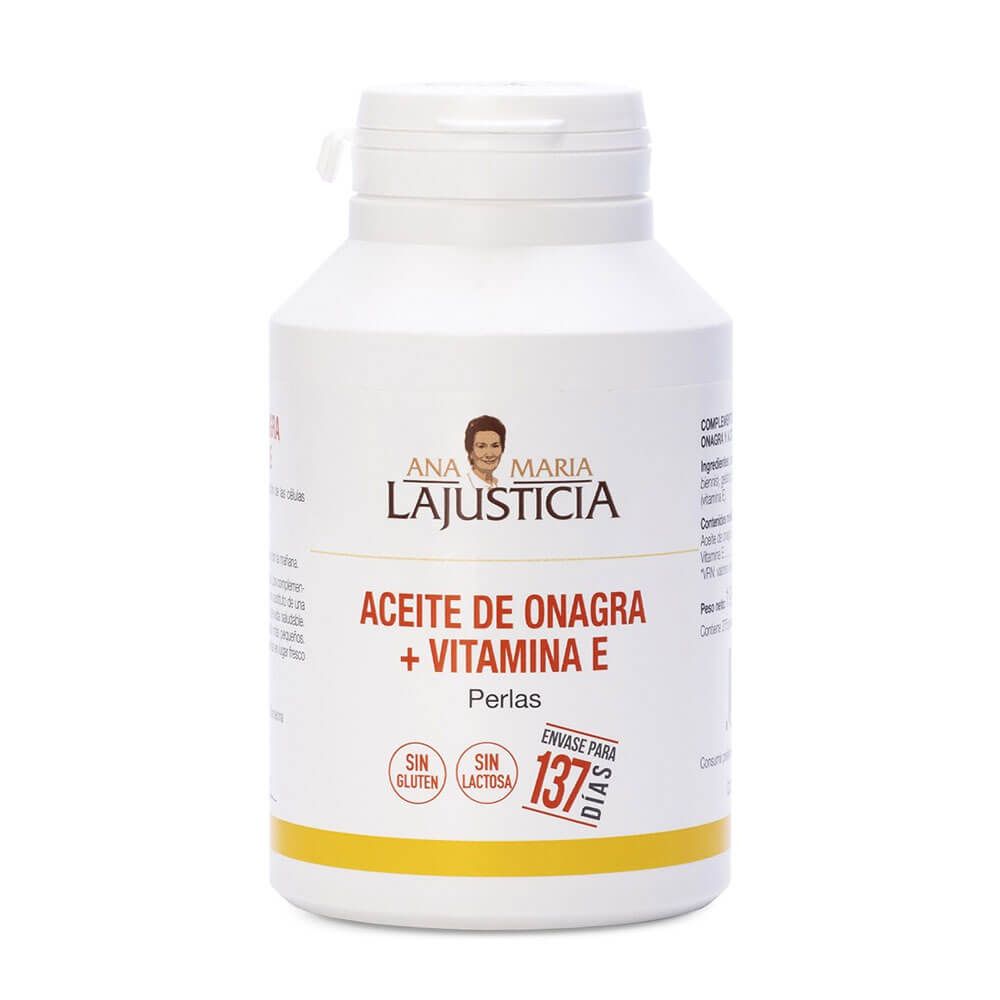 Aceite de Onagra + Vitamina E envase de 275 softgels de la marca Ana Maria Lajusticia
