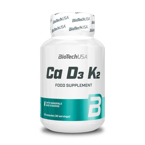 Ca D3 K2 envase de 90 cápsulas en la categoría Fórmulas para mejora articular de Biotech USA