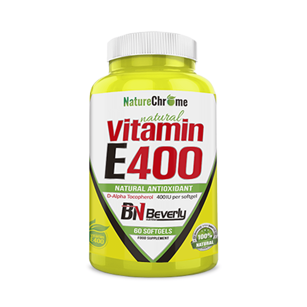Vitamina E400 envase de 60 softgels de la marca Beverly Nutrition (Vitaminas)