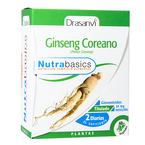 Ginseng Coreano de 60 cápsulas vegetales de la marca Drasanvi (Sistema Inmunológico)