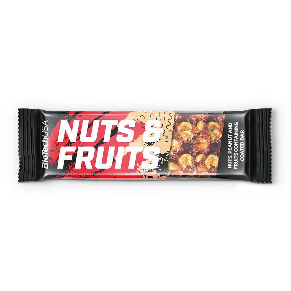Barrita Nuts & Fruits presentación de 40g del fabricante Biotech USA de la categoría barritas de carbohidratos
