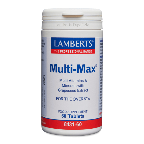 Multi-Max presentación de 60 tabletas por Lamberts en la sección de complejos multivitaminicos