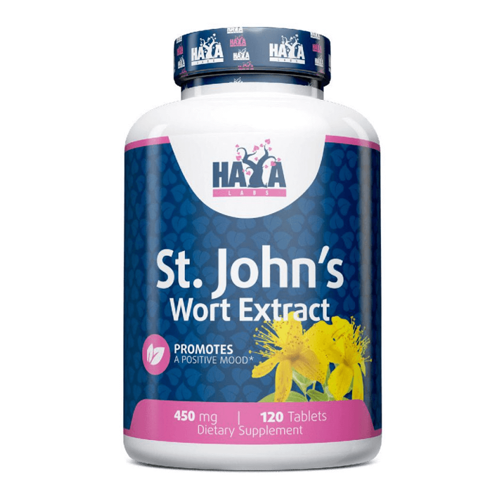 Extracto de Hierba de San Juan 450mg en 120 tabletas complemento alimenticio de mejora general de la marca Haya Labs
