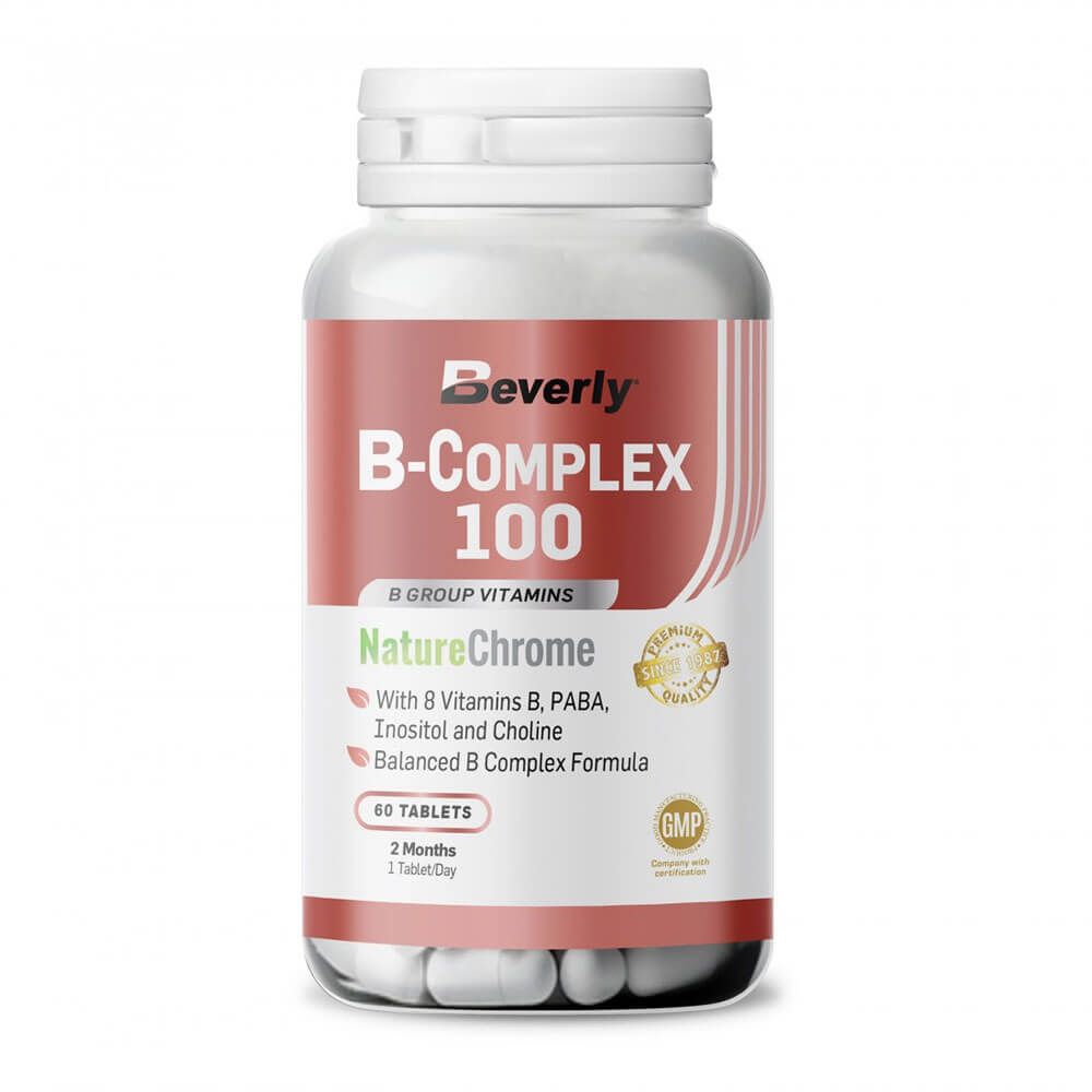 B-Complex 100 bote de 60 tabletas de Beverly Nutrition de la categoría complejos multivitaminicos