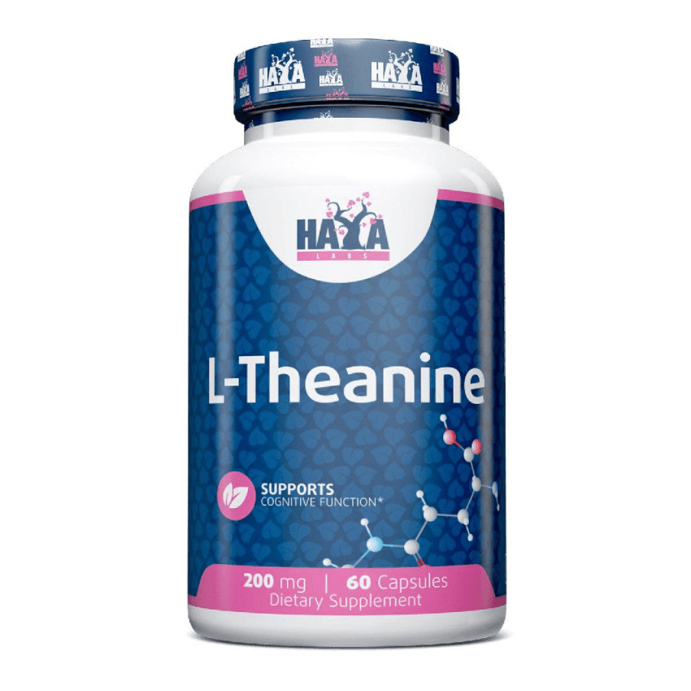 L-Teanina 200mg bote de 60 cápsulas de Haya Labs en la sección de concentración-memoria