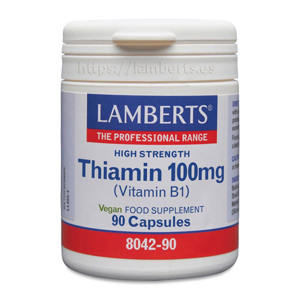 Tiamina presentación de vitamina b1 del fabricante Lamberts de la sección parafarmacia y bienestar