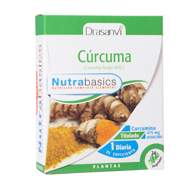 Cúrcuma de 24 cápsulas vegetales de la marca Drasanvi (Antioxidantes)