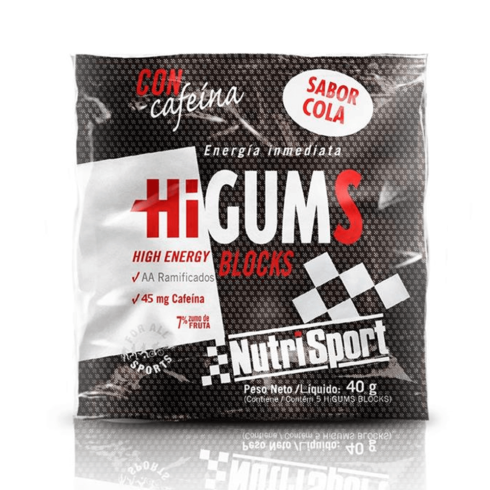 Higums Blocks con Cafeína bote de 40g por Nutrisport en la categoría energéticos