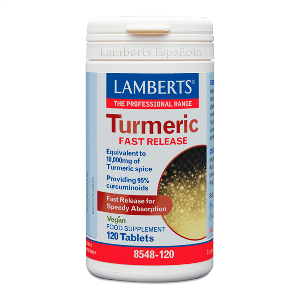 Cúrcuma de Liberación Rápida envase de 120 tabletas en la categoría antioxidantes de la marca Lamberts