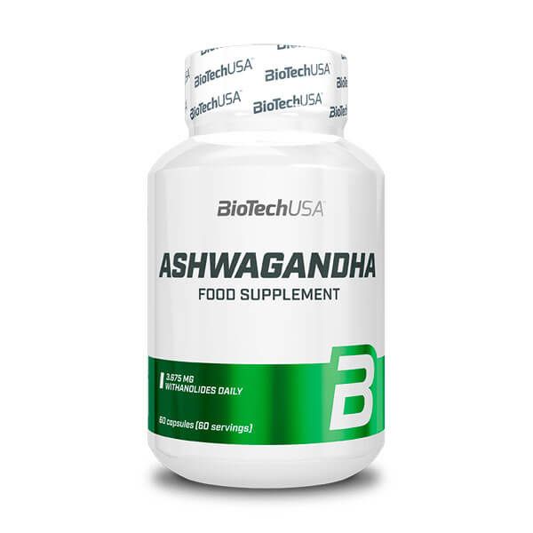 Ashwagandha envase de 60 cápsulas del fabricante Biotech USA (Vitaminas y Minerales)