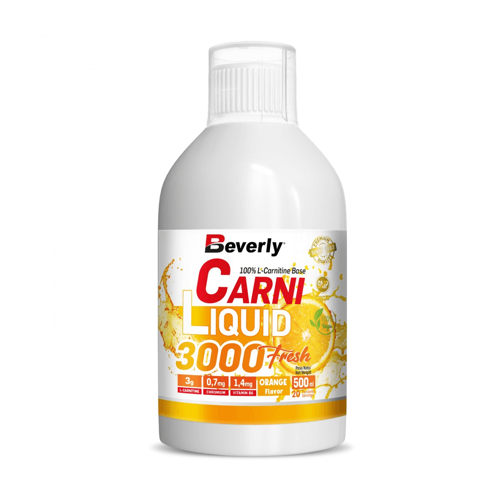 Carni Liquid 3000 envase de 500ml de la marca Beverly Nutrition (L-Carnitina)