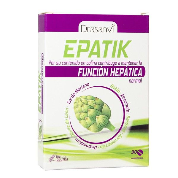 Epatik detox envase de 30 comprimidos del fabricante Drasanvi (Protectores Hepáticos)