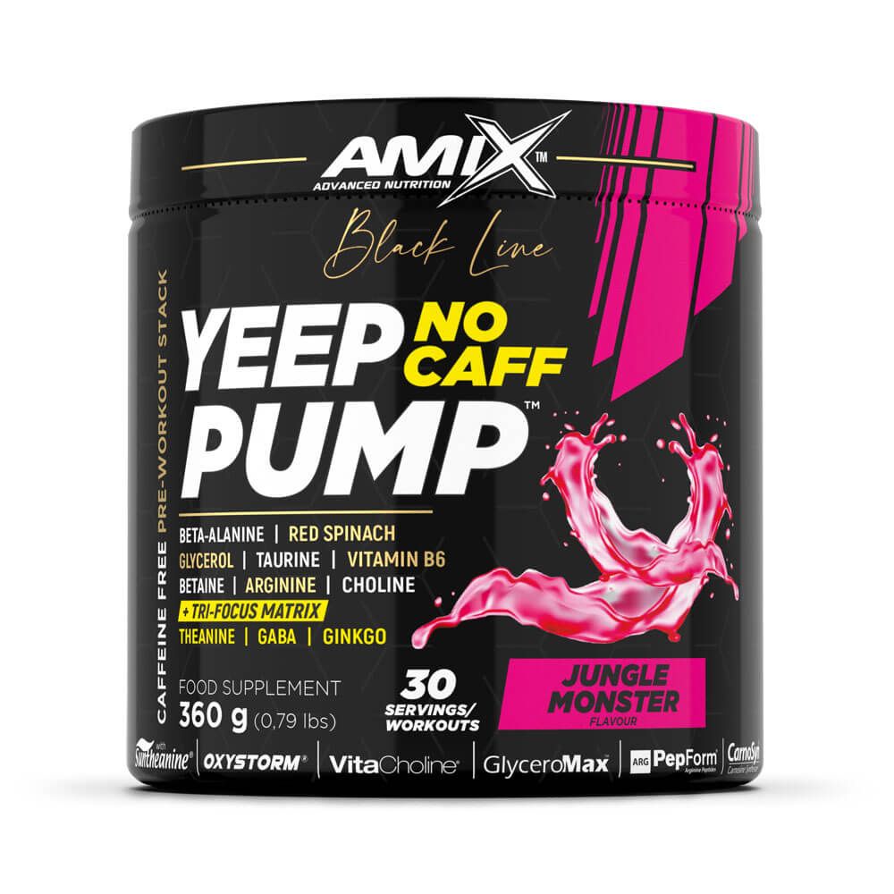 Yeep Pump No Caff en 345g complemento alimenticio de pre entreno sin estimulantes hecho por Amix Nutrition