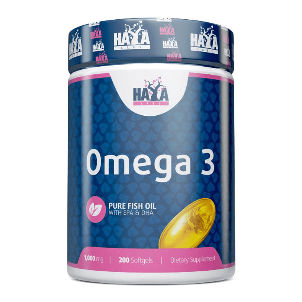 Omega 3 1000mg en 200 softgels de la marca Haya Labs