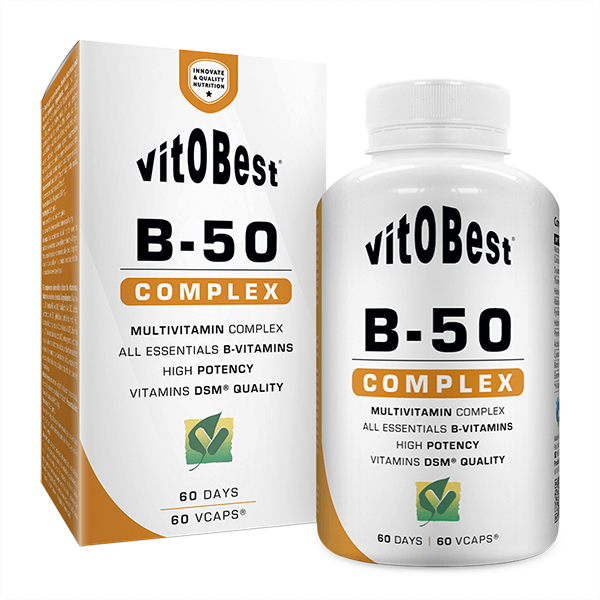 B-50 Complex envase de 60 cápsulas vegetales de la marca VitoBest (Vitamina B)