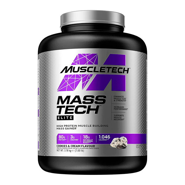 Mass Tech Elite envase de 3.2kg del fabricante Muscletech en la categoría ganadores de peso con proteína