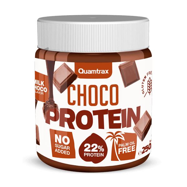 Crema Choco Protein de 250g de la marca Quamtrax complemento alimenticio de cremas de chocolate bajas en calorias