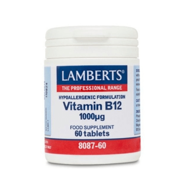 Vitamina B12 1000mcg presentación de 60 tabletas hecho por Lamberts