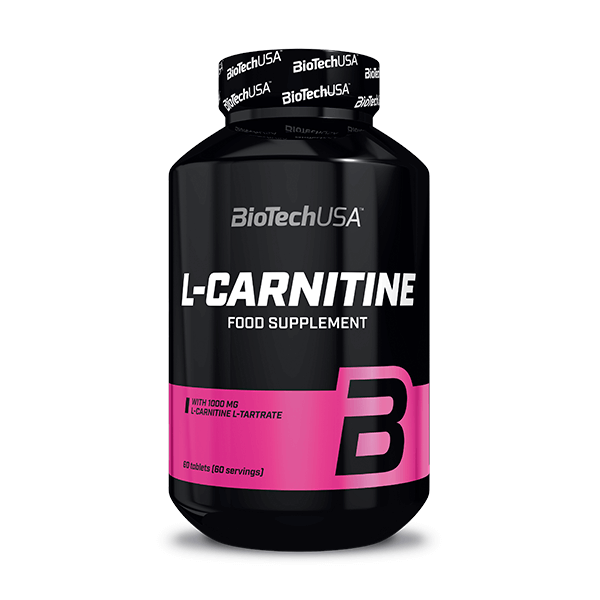 L-Carnitina 1000mg envase de 60 tabletas de la marca Biotech USA