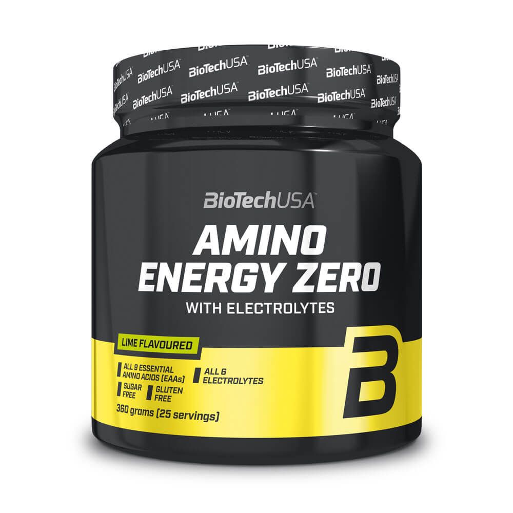 Amino Energy Zero con Electrolitos en 360g suplemento de esenciales e hidrolizados hecho por Biotech USA