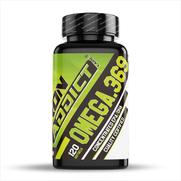 Omega 3 6 9 envase de 120 softgels por Iron Addict Labs en la sección de omega 3-6-9