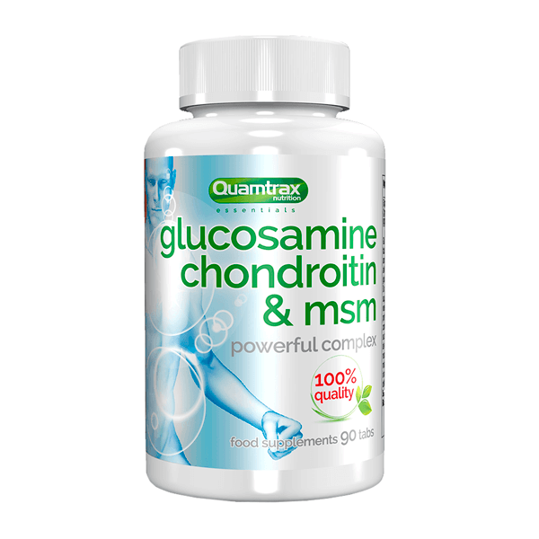 Glucosamina Condroitina y MSM bote de 90 tabletas de Quamtrax