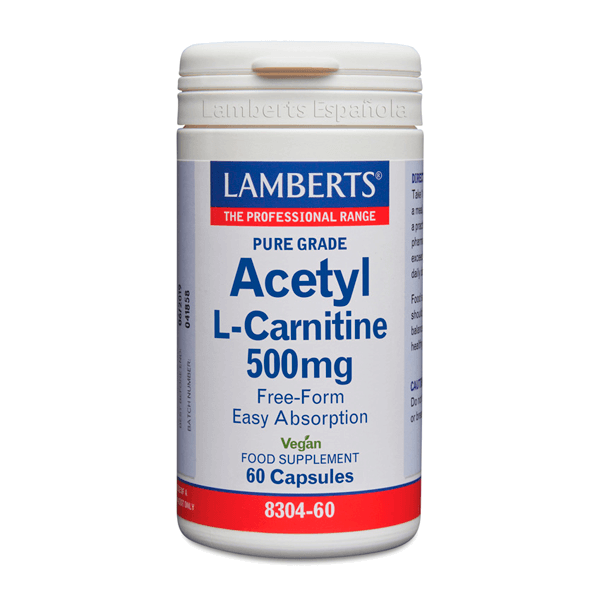 Acetil L-Carnitina 500mg envase de 60 cápsulas por Lamberts