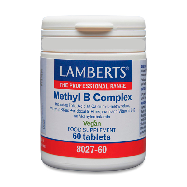 Methyl B Complex presentación de con todas las vitaminas b de la marca Lamberts en la sección de vitamina b