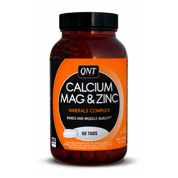 Calcio Magnesio y Zinc de 60 tabletas de la marca QNT (Formulas Mejoras Articulares)