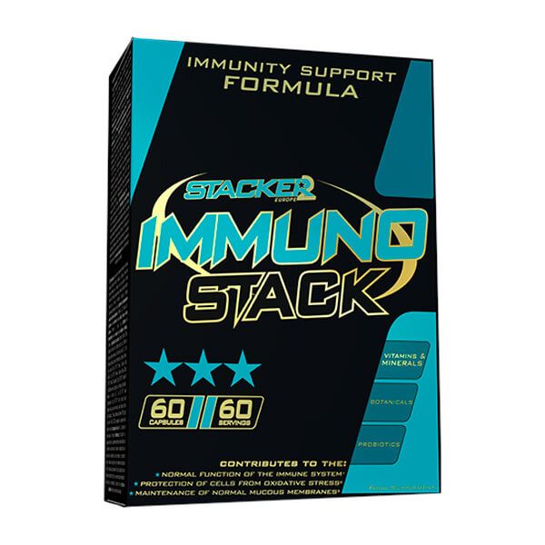 Immuno Stack envase de 60 cápsulas en la categoría sistema inmunológico por Stacker Europe