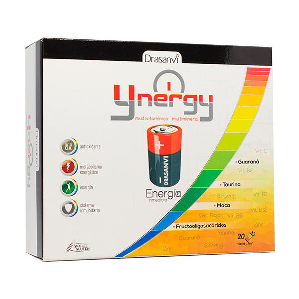 Ynergy Energía Inmediata envase de 20 viales del fabricante Drasanvi (Complejos Multivitaminicos)