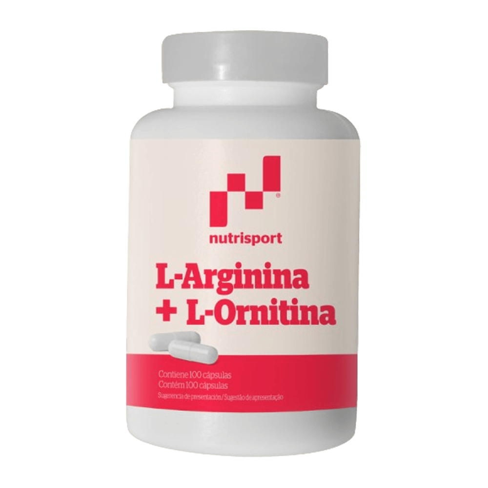 L-Arginina + L-Ornitina presentación de 100 cápsulas del fabricante Nutrisport