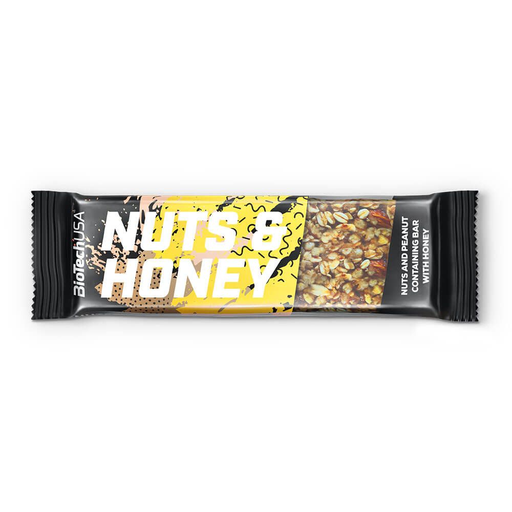 Barrita Nuts & Honey bote de 35g en la sección de barritas de carbohidratos de Biotech USA