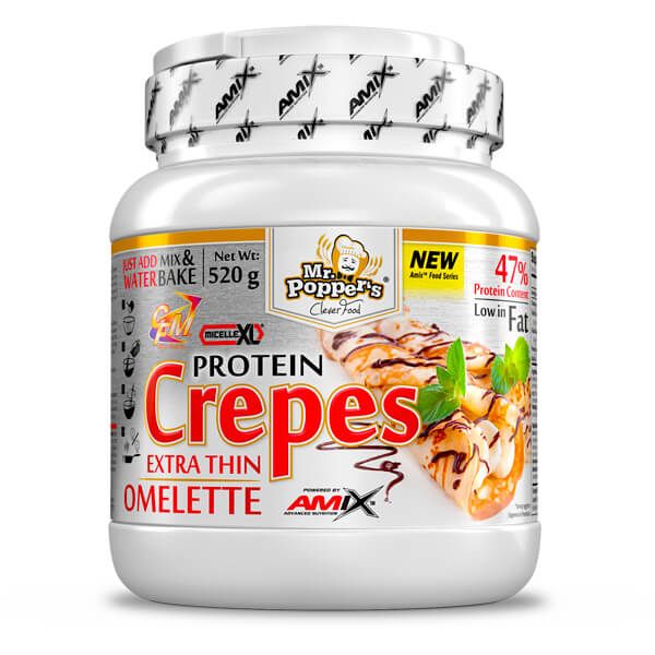 Protein Crepes bote de 520g en la categoría pancakes, tortillas y creps de Amix Mr. Poppers