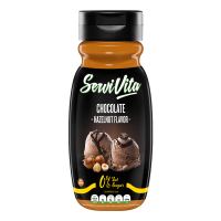 Vedere Chocolate hazelnut syrup confezione di 320ml integratore di sciroppi senza calorie dolci per Servivita Chocolate hazelnut syrup confezione di 320ml integratore di sciroppi senza calorie dolci per Servivita