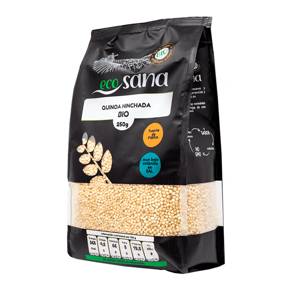 Organic puffed quinoa confezione di 250g integratore alimentare di cereali e fiocchi fatto da EcoSana