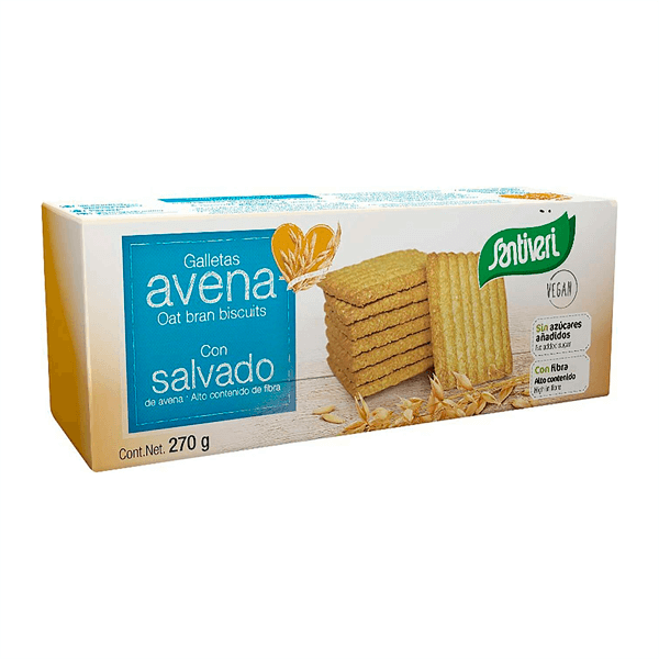 Oat bran cookies confezione di 270g del produttore Santiveri integratore alimentare di biscotti proteici con poche calorie