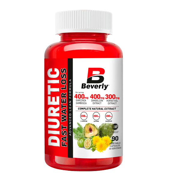 Diuretic fast water loss in 90 vegetable capsules integratore alimentare di bloccatori di grassi per Beverly Nutrition